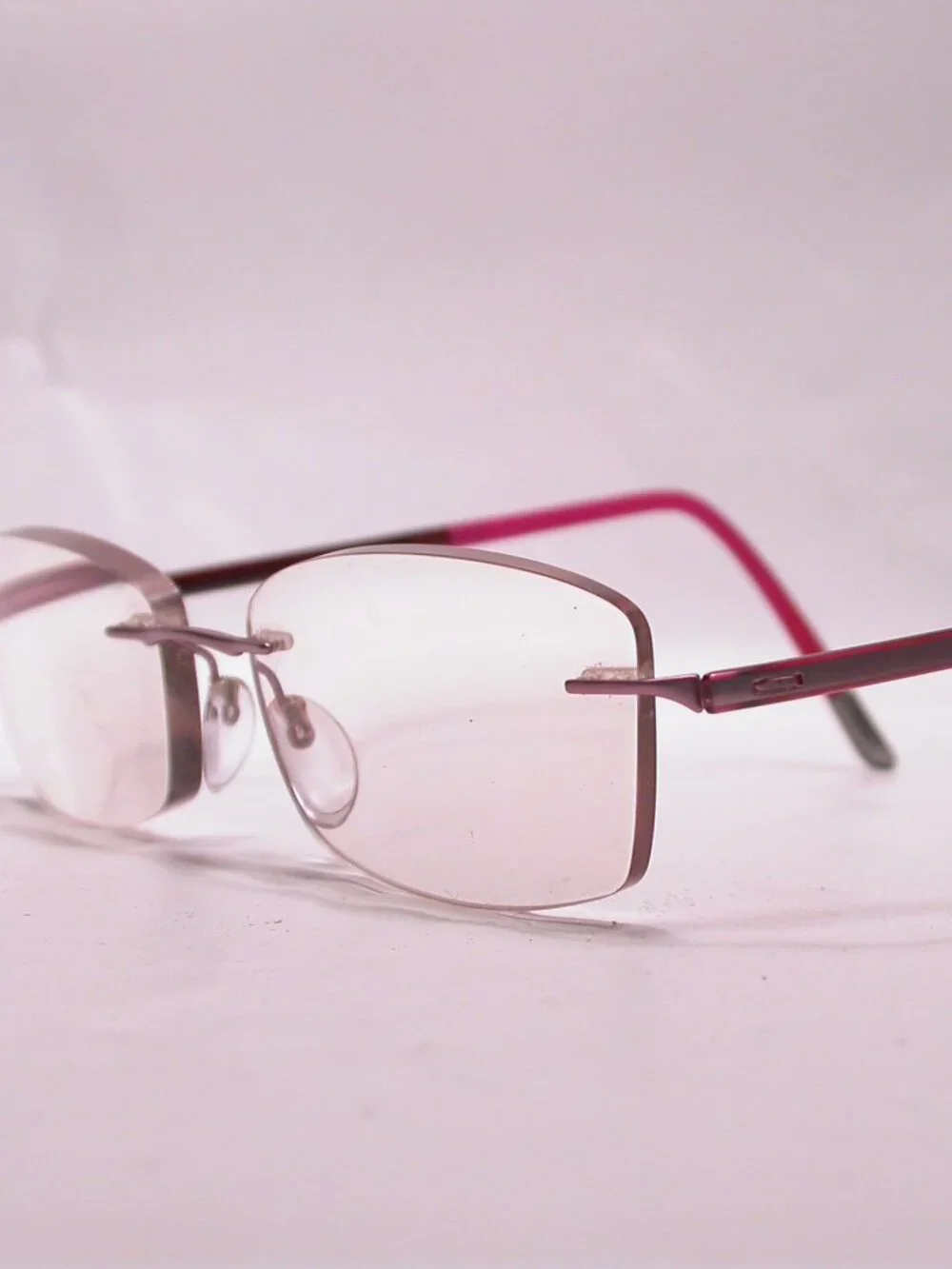 Silhouette Titan Frameless Pink clear Light Weight Eyeglasses Made in Austria
